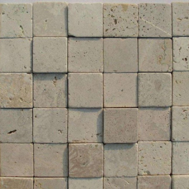 Beige travertine mosaic tiles